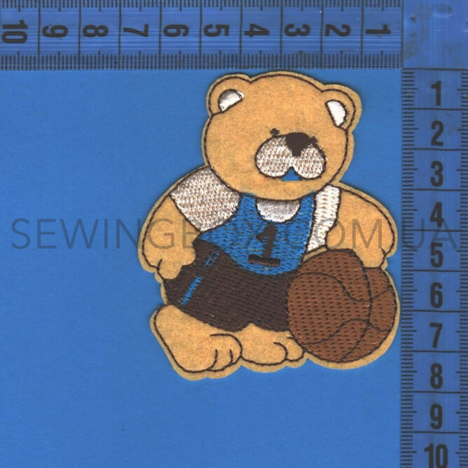 Аплікація клейова Ведмідь №2, колір синій (1шт)