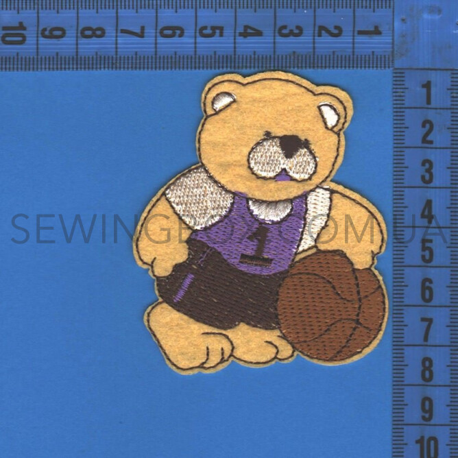 Аплікація клейова Ведмідь №2, колір фіолетовий (1шт)