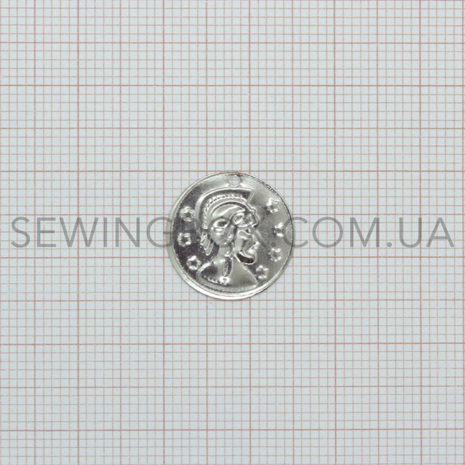 Монетки декоративні 1,5см, колір нікель (300шт) (арт.1002)